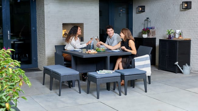 Santiago 8 Seater Dining Set - Grey