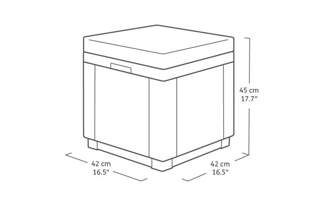 Cube Aufbewahrungstisch 42x42x39cm - Grau