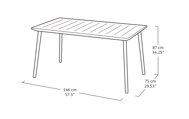 Mesa comedor de exterior Metalea - 146X87X75 cm - Bronce