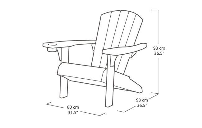 Sillón de exterior Alpine Adirondack 80x93x93 cm - Turquesa