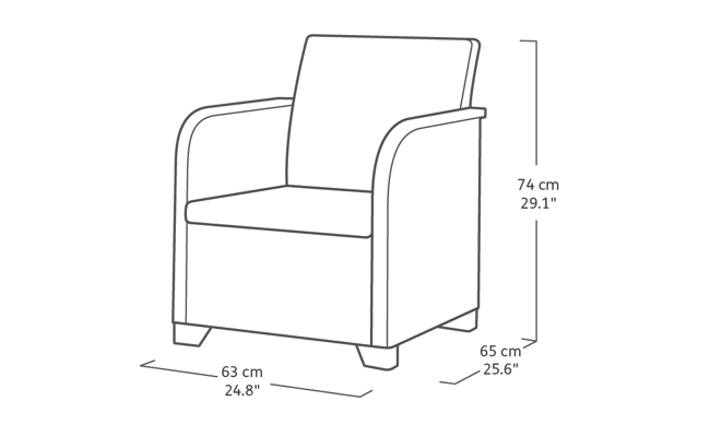 Rosalie 4 Seater Lounge Set with Storage Table - Grey