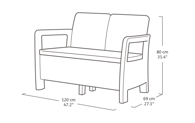 Conjunto de exterior de 4 plazas Tarifa - Blanco