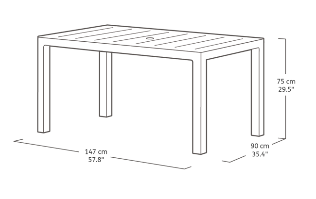 Julie 6 Seater Dining Table - Grey