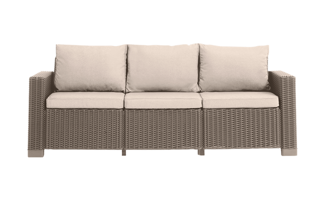 California 3-zits Loungebank - 198x68x71,5cm - Cappuccino