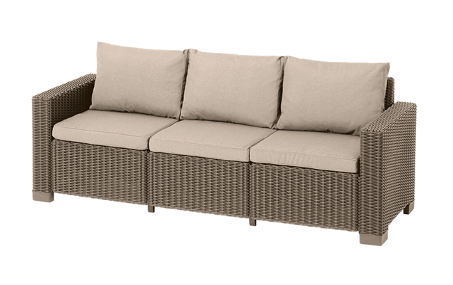 California 3-zits Loungebank - 198x68x71,5cm - Cappuccino