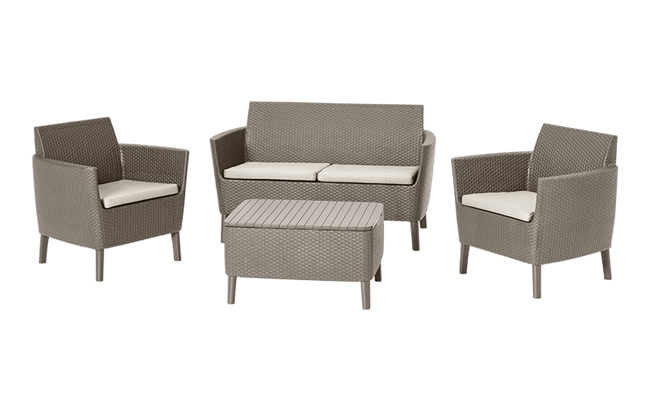 Conjunto de exterior de 4 plazas Salemo - Capuchino