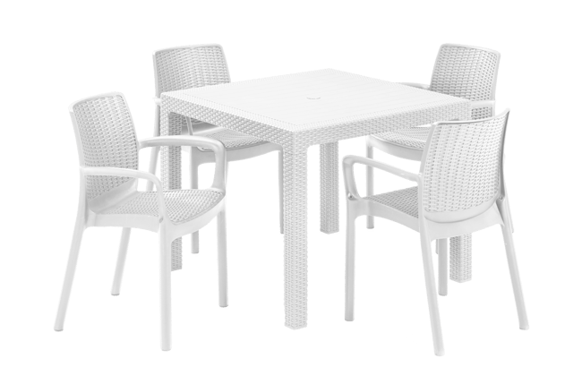 Pack de 4 sillas de exterior Bali - Blanco