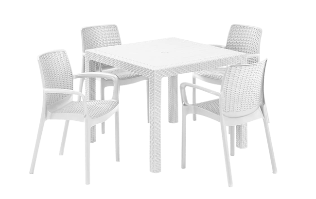 Pack de 4 sillas de exterior Bali - Blanco