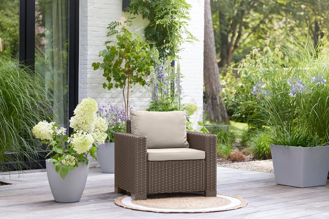 Pack de 2 sillones de exterior California 83x68x71.5 cm - Capuchino