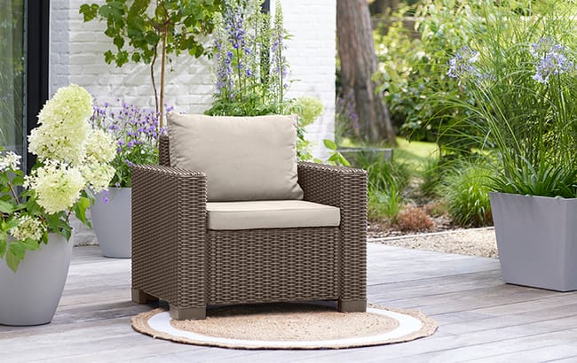 Pack de 2 sillones de exterior California 83x68x71.5 cm - Capuchino