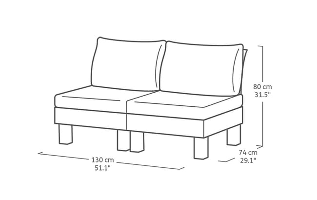 Elements Balkon-Set mit Tisch - Schwarz