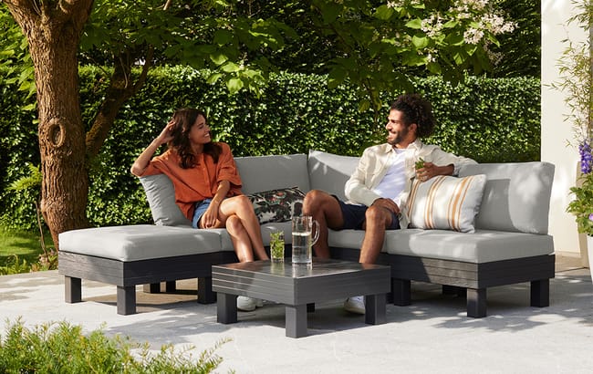 Elements 5 Seater Corner Modular Lounge Set - Graphite