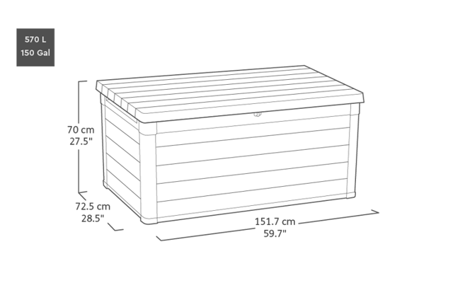 Premier Aufbewahrungsbox - 570L - Graubraun