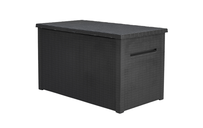 Coffre Java XXL 870L Aspect rotin - Anthracite