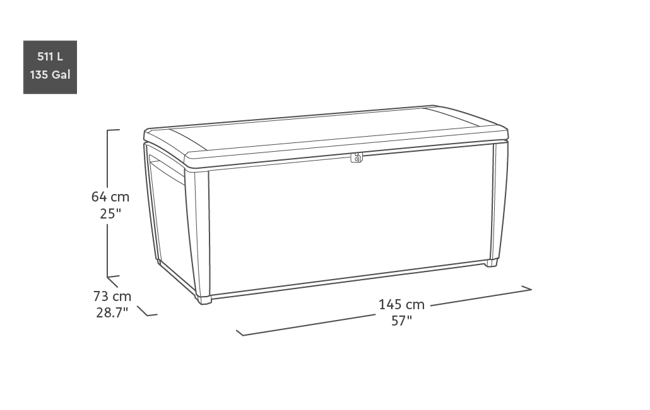 Sumatra 511L Storage Box - Grey