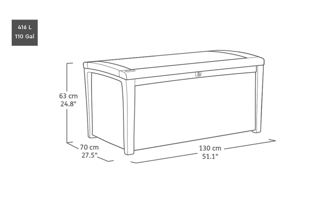 Coffre de jardin Borneo 416L - Anthracite