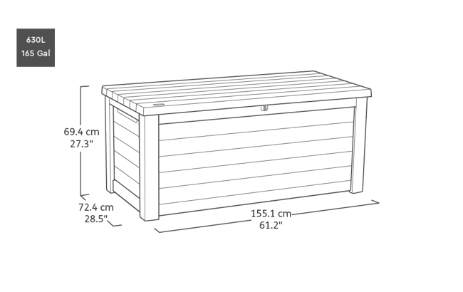 Northwood Opbergbox - 630L - Antraciet