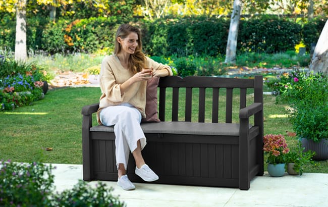 Banc de jardin Eden avec coffre 265L - Anthracite