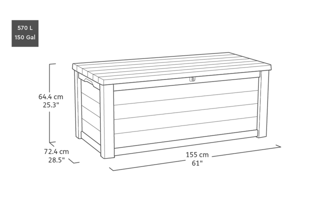 Eastwood Auflagenbox - 570L - Grau