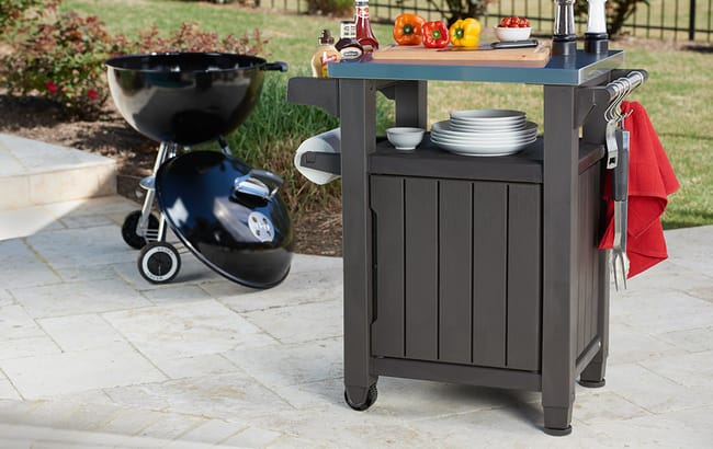 Acheter le chariot de barbecue et de rangement Unity avec comptoir en acier inoxydable – Keter Canada