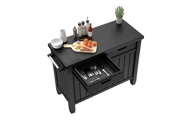 Keter Unity XL Barbecuetafel - 134x51,7x90 cm - Antraciet