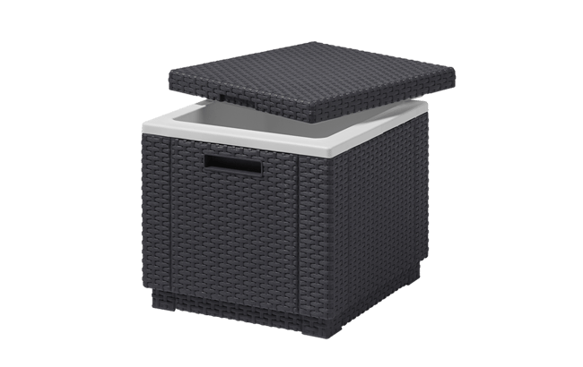 Ice Cube 40L Cool Box & Side Table - Grey