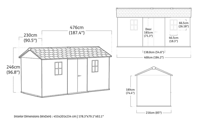 Large Sheds -  Newton Plus Shed 7.5 x 15ft - Keter US