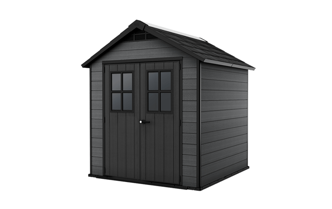 Newton Graphite Medium Storage Shed - 7.5x7 Shed - Keter US