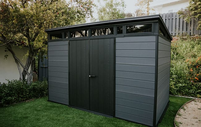 Cortina Graphite Large Storage Shed - 11x7 Shed - Keter US