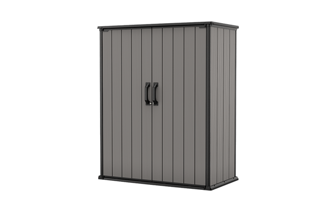 Cobertizo de exterior Premier alto - 140x73,6x170,4 cm y 1400L - Deco Gris