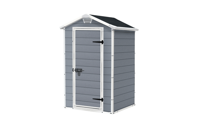 Caseta de exterior Manor 4x3 - 129x103x196 cm y 1,1m2 - Gris