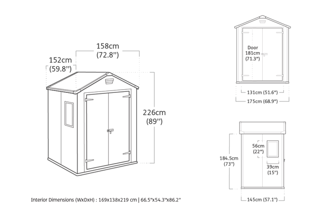 Abri de jardin Manor 65 - 2,5m2 - Gris