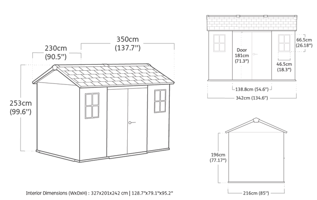 Oakland Shed 11x7.5ft - Grey