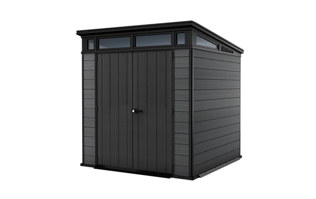 Cortina Graphite Medium Storage Shed - 7x7 Shed - Keter US