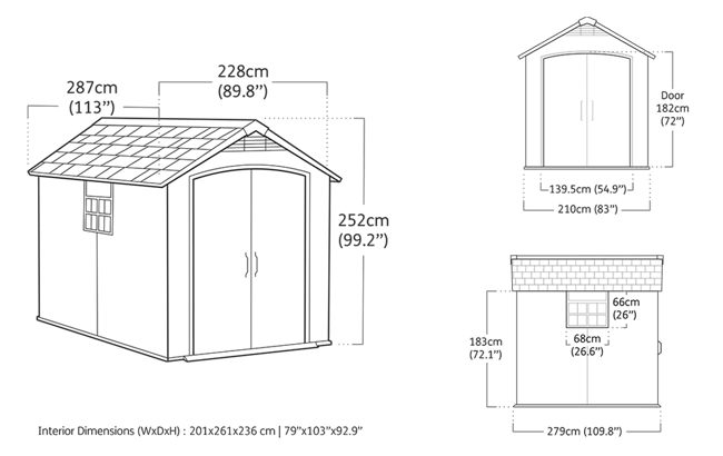 Acheter le cabanon de rangement extérieur Premier de 7,5 x 9 pi – Keter Canada