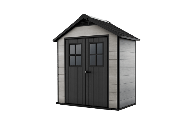 Caseta de exterior Oakland 754 - 229,6x124,8x253 cm y 2,4m2 - Deco Gris