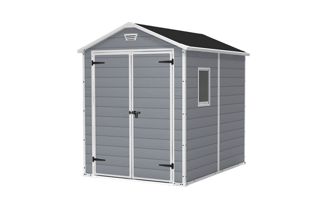 Manor 6x8 Gartenhaus - 185,8x236,8x227 cm - Grau Lux