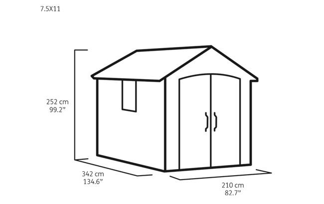 Premier 7511 Gartenhaus - 228x350x252cm - Graubraun