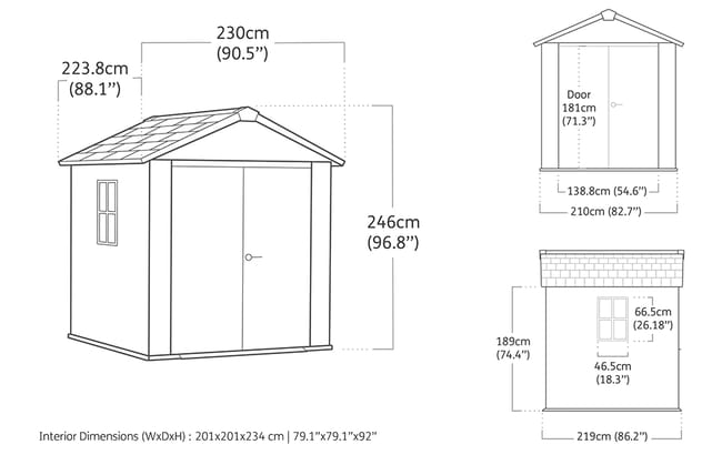 Outdoor Storage Shed - Newton Plus Shed 7.5 x 7ft - Keter US