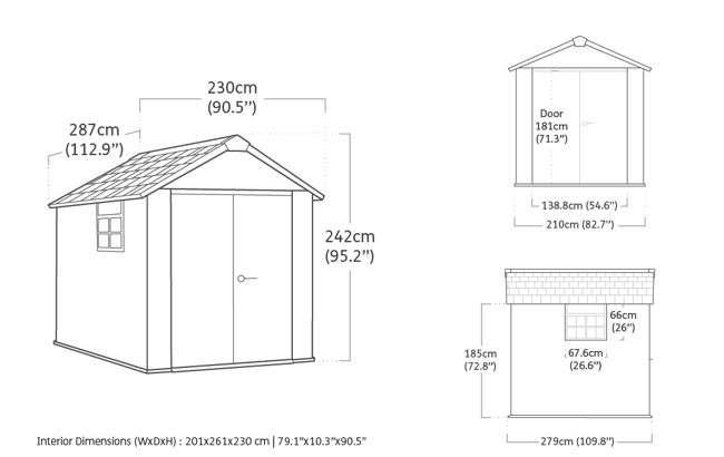 Buy Oakland Grey Large 7.5x9 Storage Shed - Keter Canada