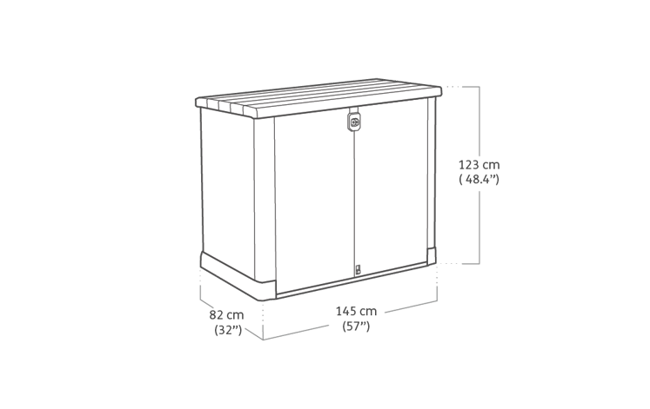 Cobertizo de exterior SIO Pro - 146x82x123 cm y 1200L - Marrón