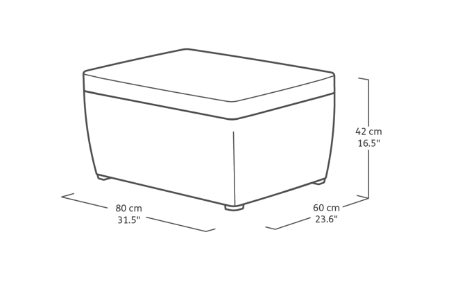 Ensemble de balcon Mia 4 places et table coffre - Beige