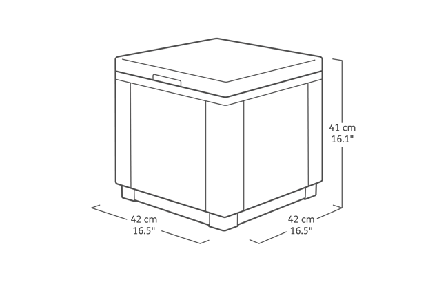 Ice Cube Koelbox - Bijzettafel 42x42x42CM - Antraciet