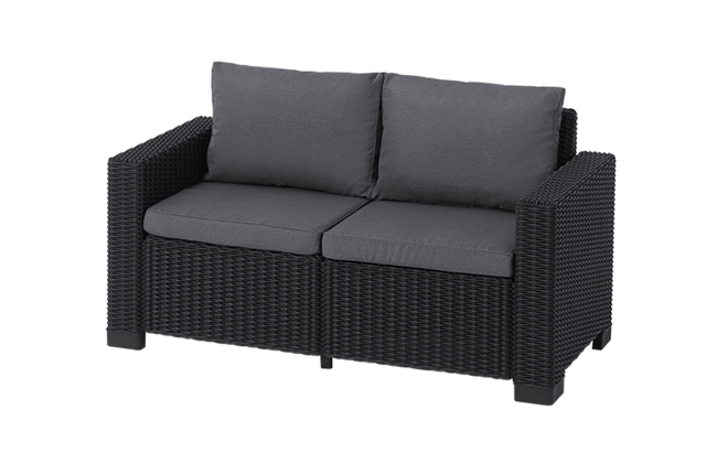 California 2 Seater Balcony Chaise Longue - Grey