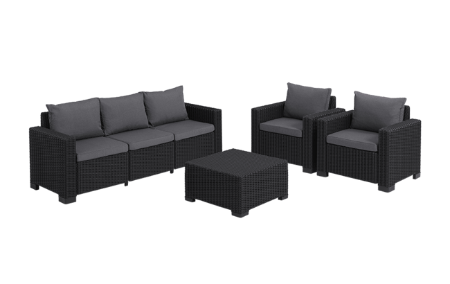 ‎California 5-zits Loungeset – 198x68x71,5cm - Antraciet