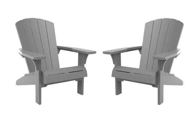 Troy Adirondack Tuinstoel - set van 2 - 81x80x96,5cm - Grijs