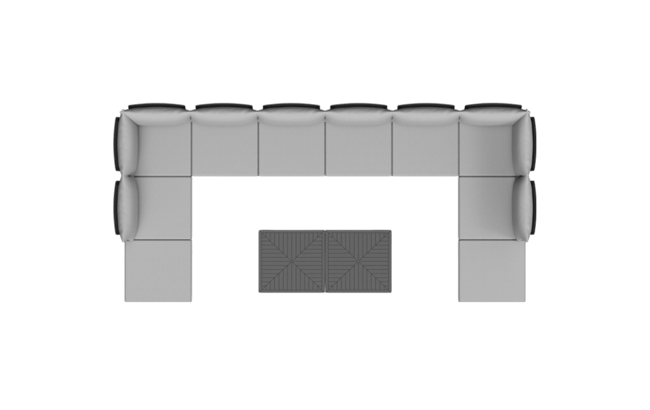 Elements 10 Seater Corner Modular Lounge Set - Graphite