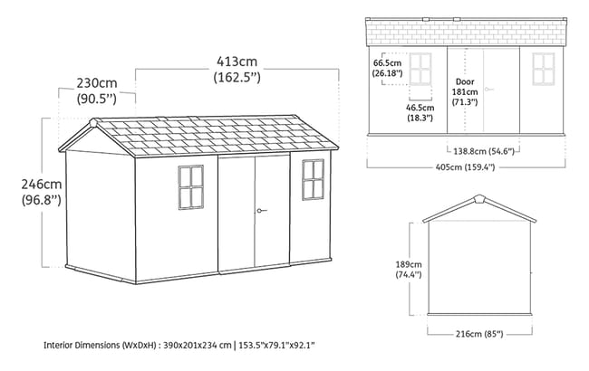 Newton Plus 7513 Gartenhaus - Grau