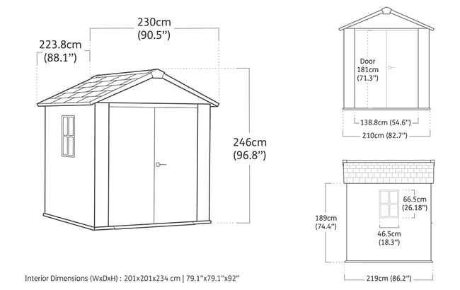 Newton Plus Shed 7x7.5ft - Grey