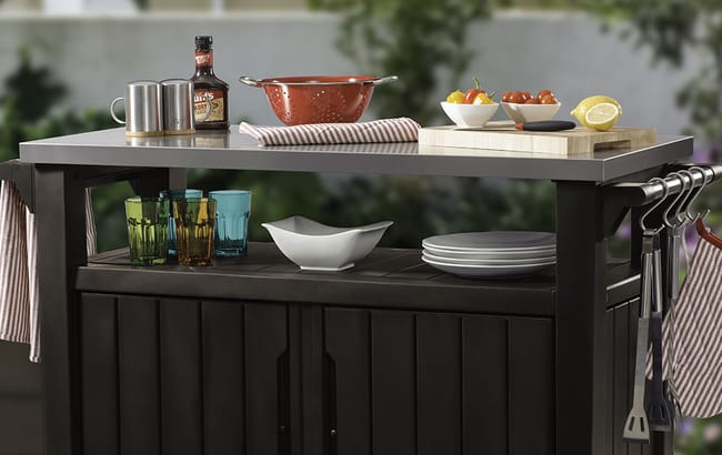 Unity XL Barbecue Tafel -123,7x54x90cm - Antraciet